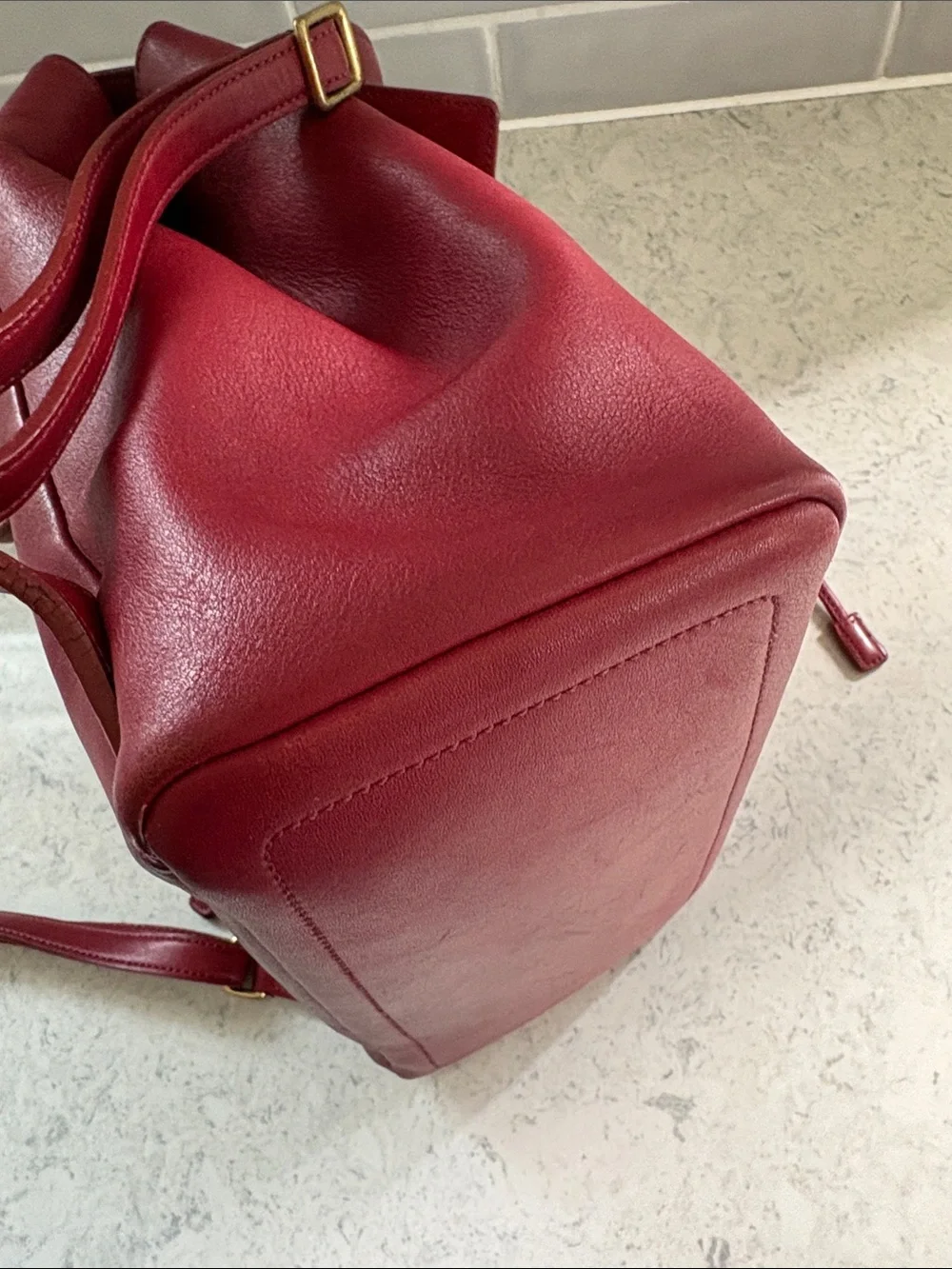 Y2K Coach Legacy West Hampton daypack backpack 9827 Red glove leather